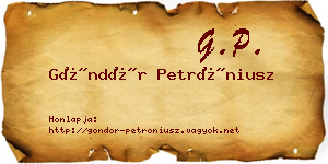 Göndör Petróniusz névjegykártya